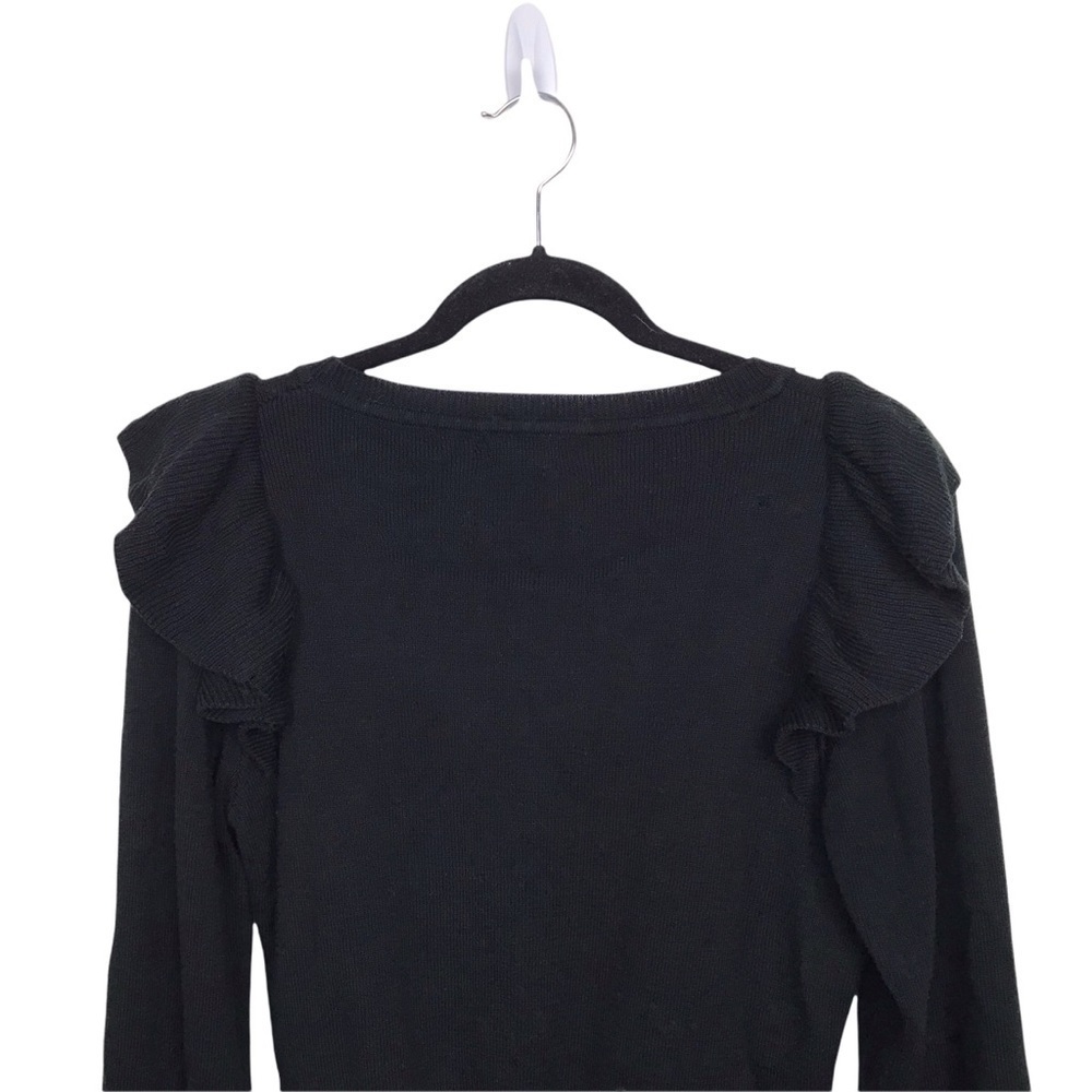 LoveRiche Black Ruffle Sweater Love Riche - Picture 5 of 9